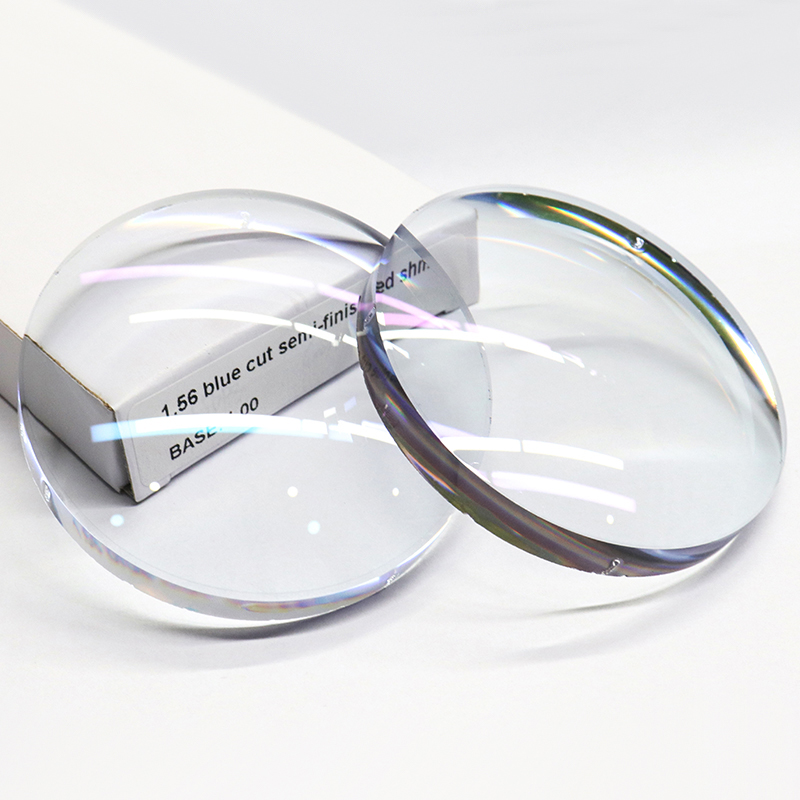 1,56 Sininen puolivalmis Single Vision -linssi